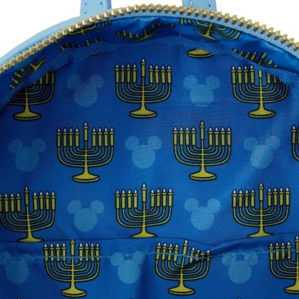 Loungefly Disney Mickey Mouse Hanukkah Sequin Glow Mini Backpack - Picture 5 of 8